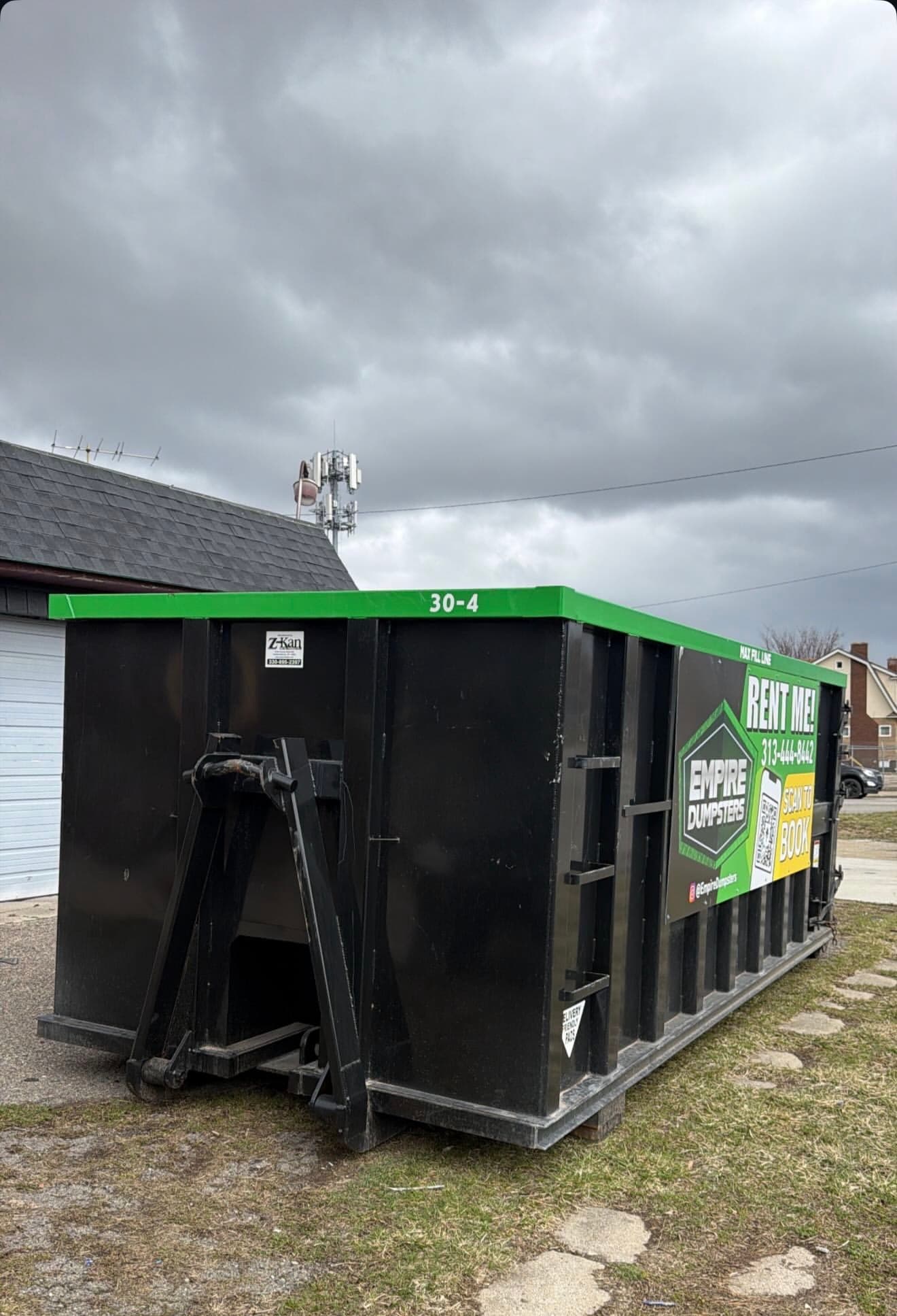 Empire Dumpsters roll-off dumpster delivered in Belleville, Michigan